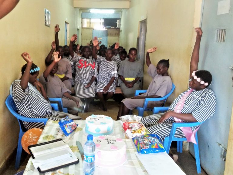 Bungoma Women Prisoners celebrating a baby shower for their fellow prisoner